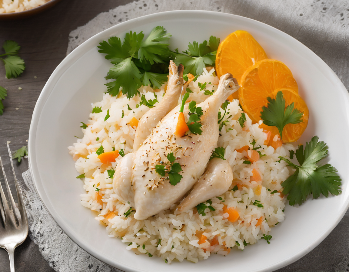 Arroz Blanco Suave con Pollo y Zanahorias
