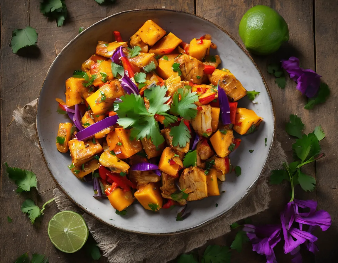 Calabaza Asada con Pollo y Especias Latinas