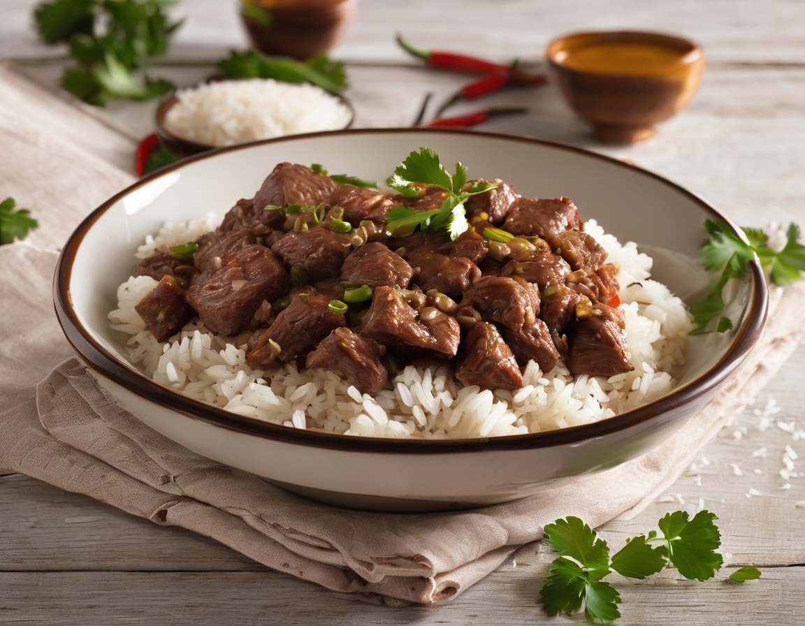 Tazón Moderno Americano de Carne, Caraotas Negras y Arroz Integral