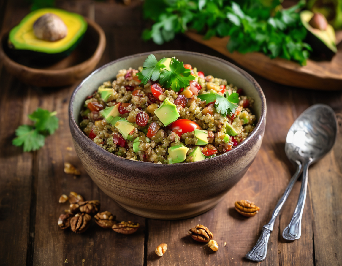 Ensalada de Quinoa con Nueces y Aguacate