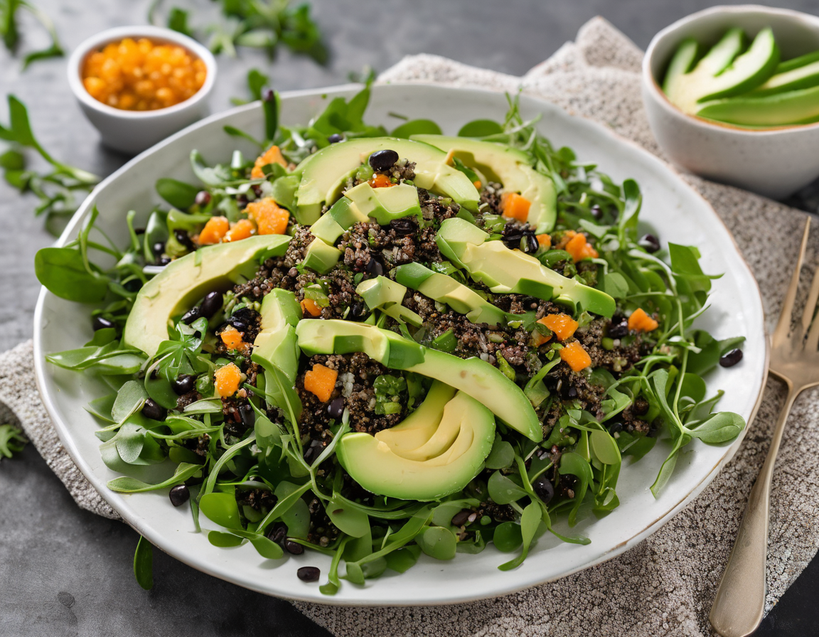 Ensalada de Rúcula con Quinoa y Aguacate para el Estreñimiento Crónico