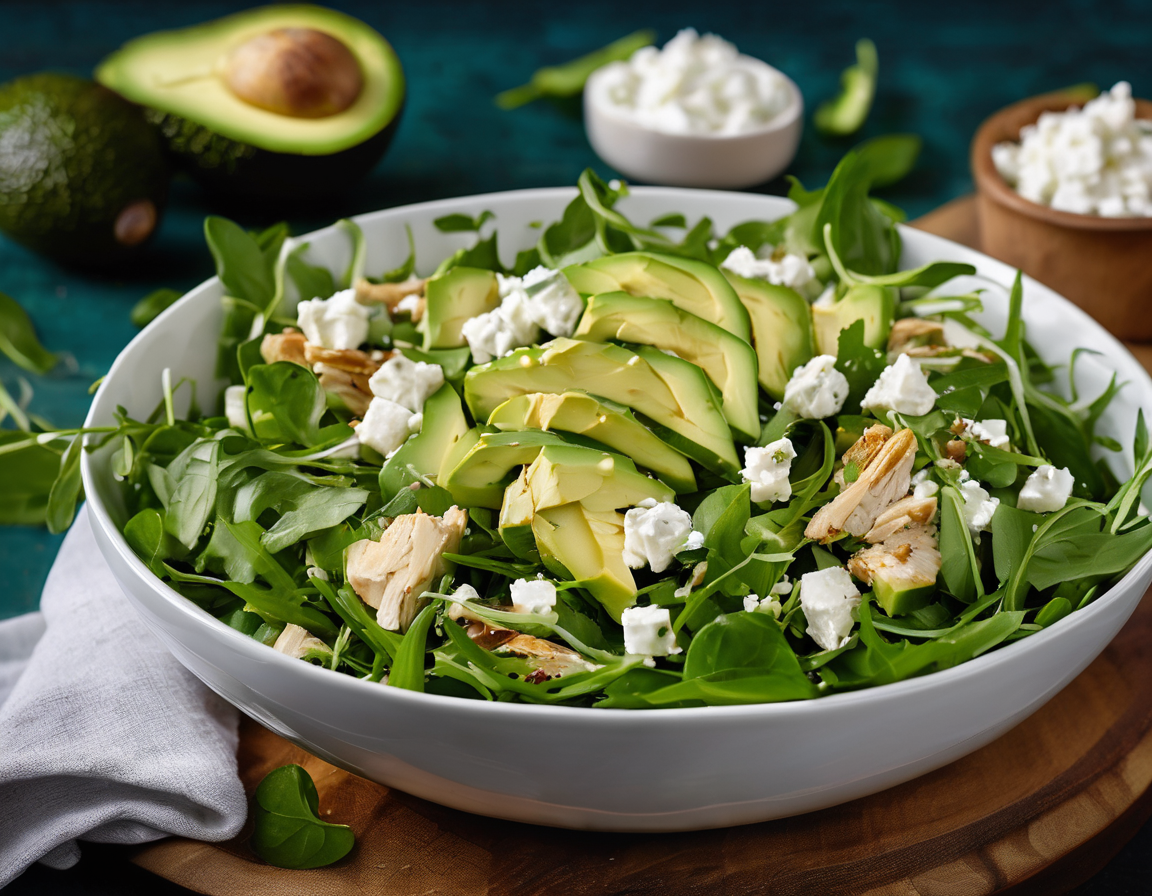 Ensalada de Rúcula con Pollo y Aguacate