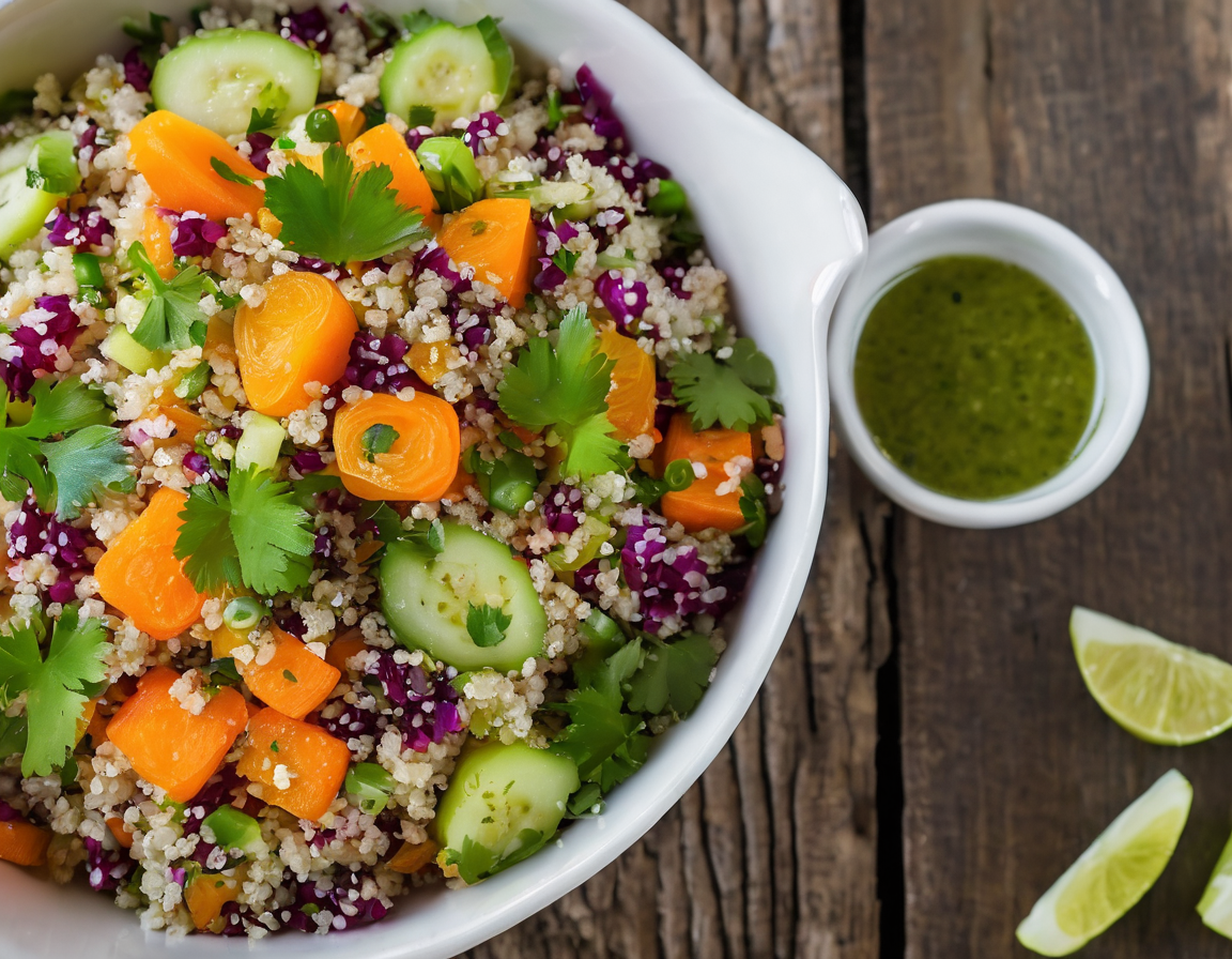 Ensalada de Zanahoria y Quinoa con Aderezo de Lima