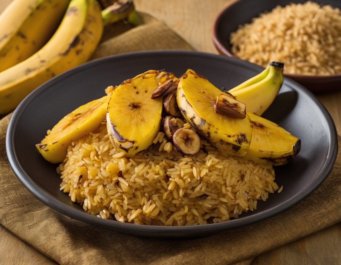 Arroz con Plátano Asado y Especias Latinas