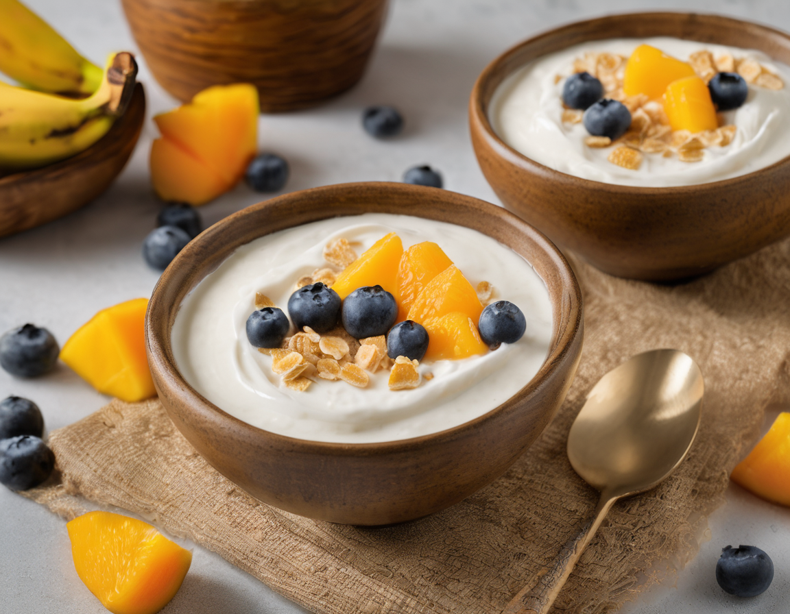 Avena Cremosa con Yogur y Frutas Tropicales