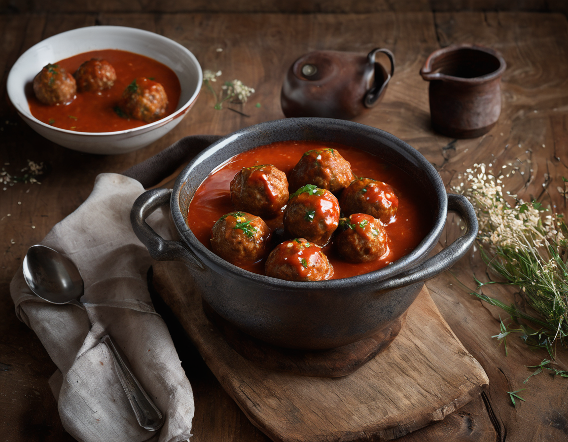 Albóndigas de Cordero con Avena en Salsa de Tomate y Especias