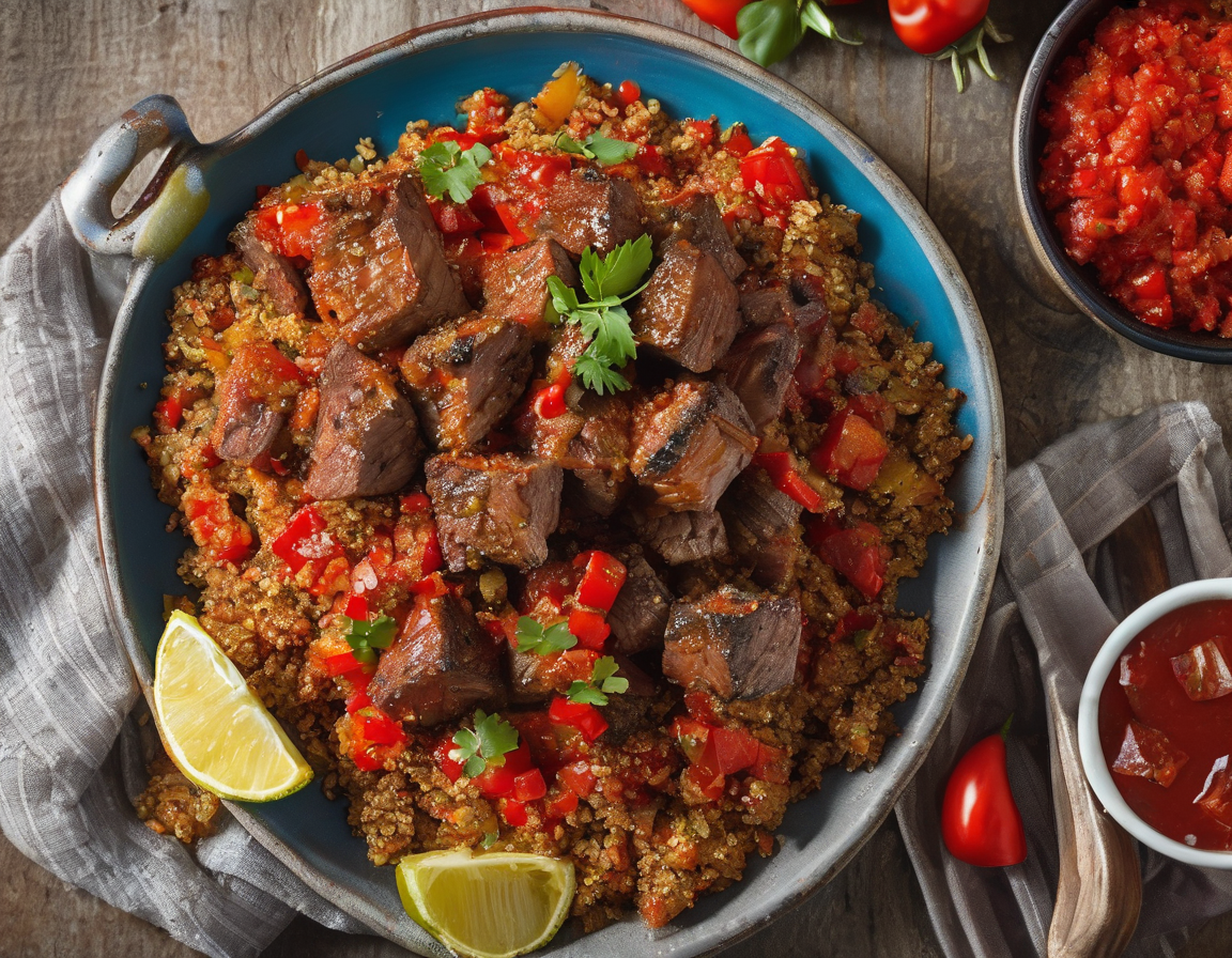 Cordero Asado con Tomate y Quinoa al Estilo Latino