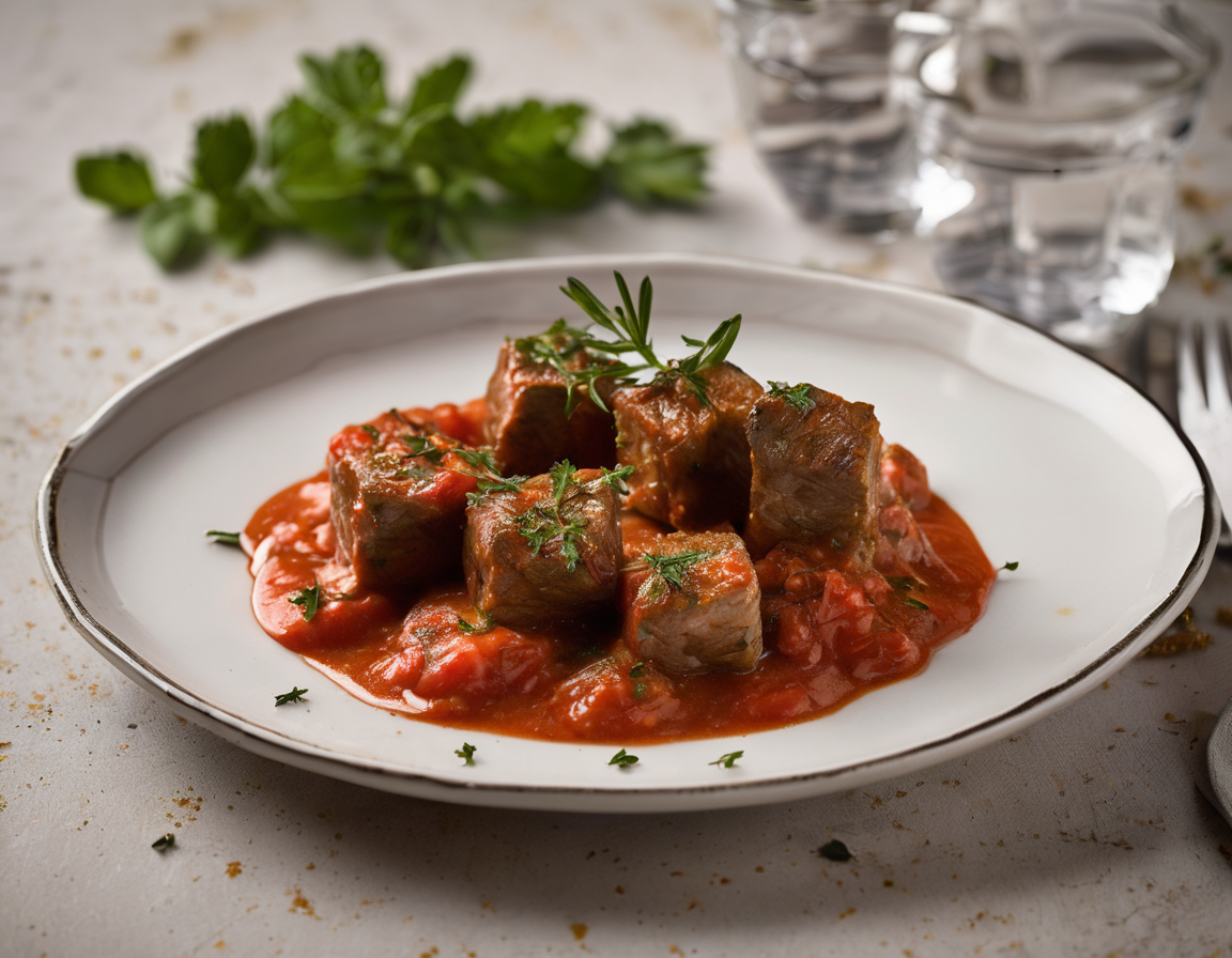 Cordero al Tomate Suave con Hierbas Latinas