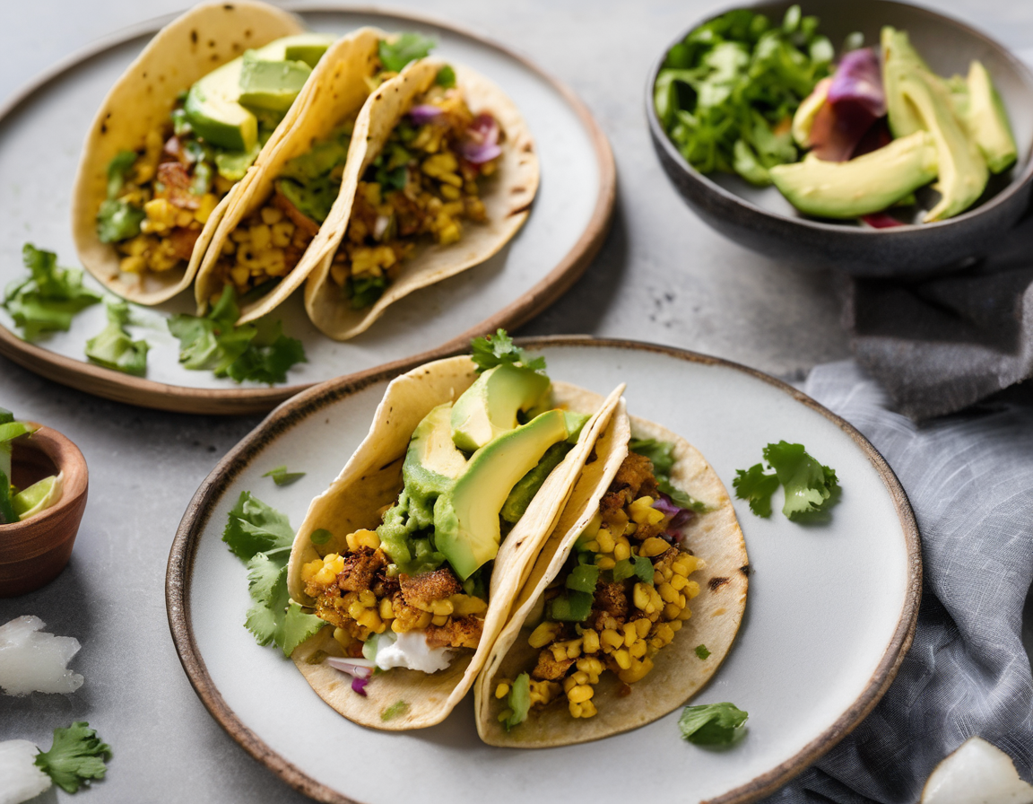Tacos de Pescado con Ensalada de Maíz y Aguacate