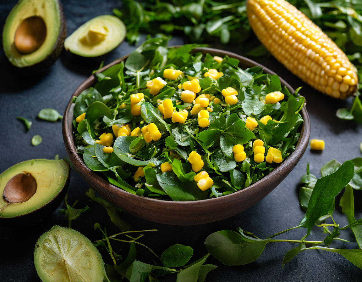Ensalada de Maíz y Rúcula con Vinagreta de Lima