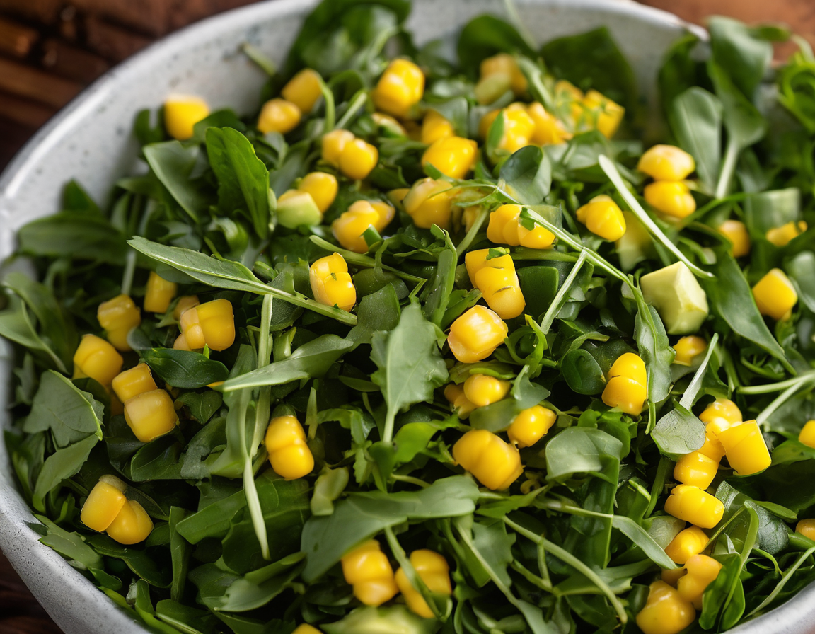 Ensalada de Maíz y Rúcula con Aderezo de Lima