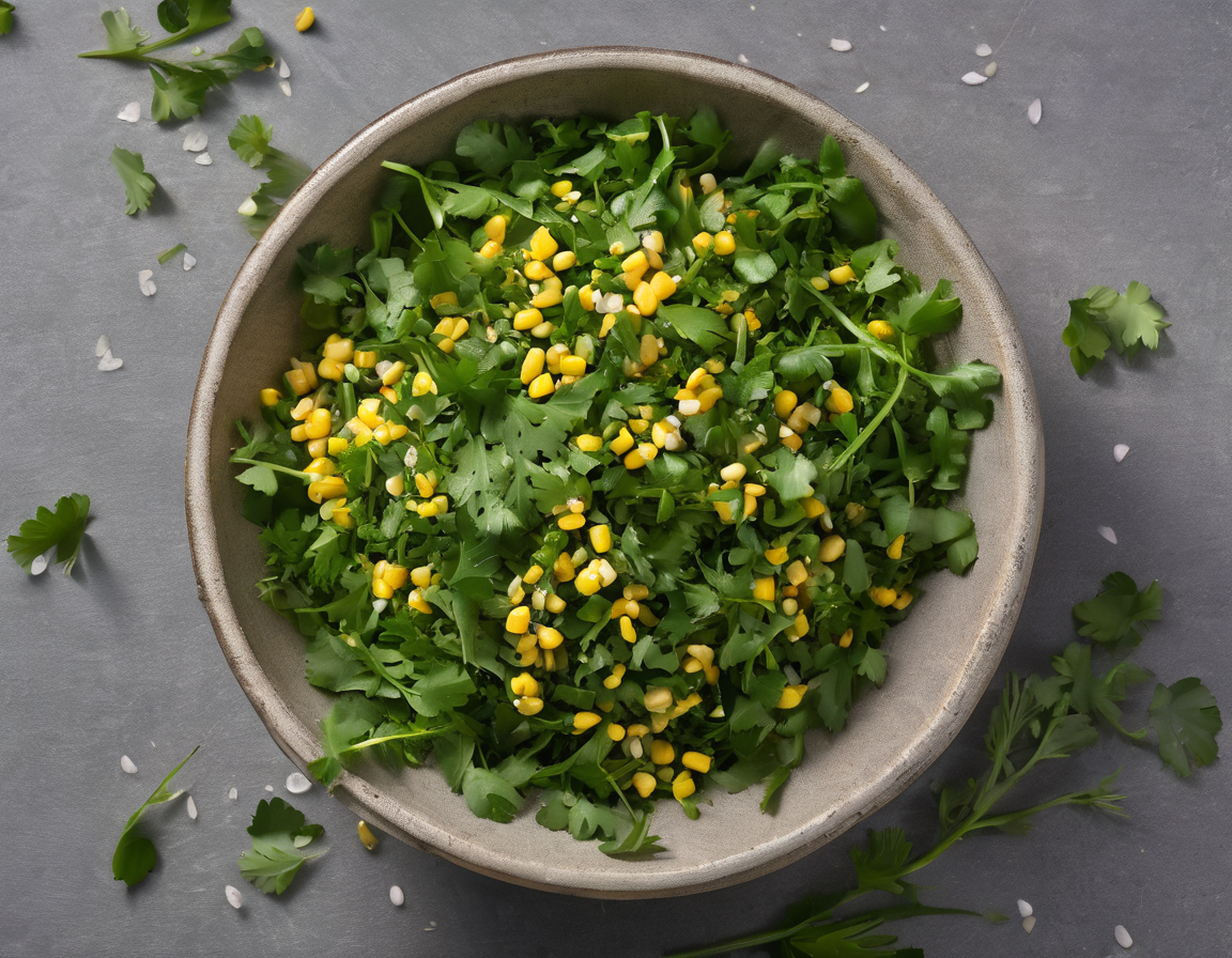 Ensalada de Maíz y Rúcula con Aderezo de Lima y Cilantro