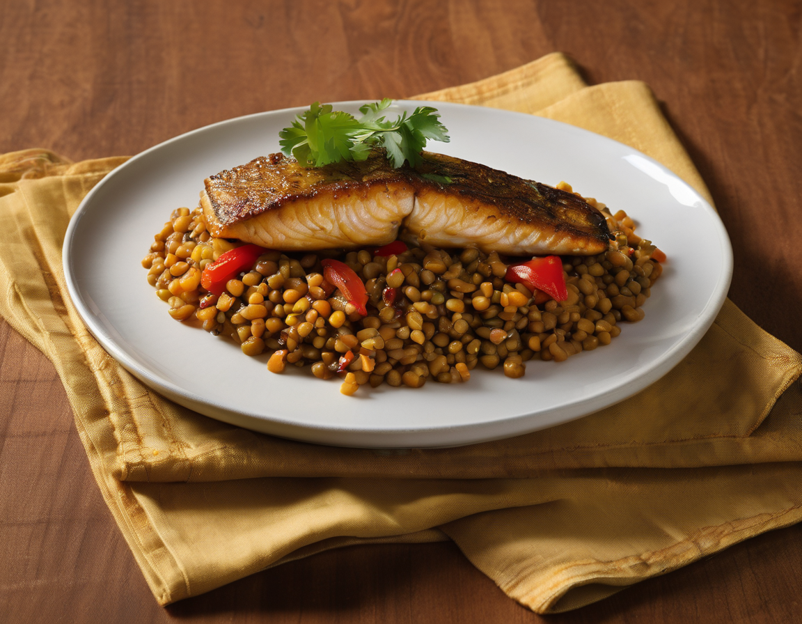 Pescado con Lentejas al Estilo Latino