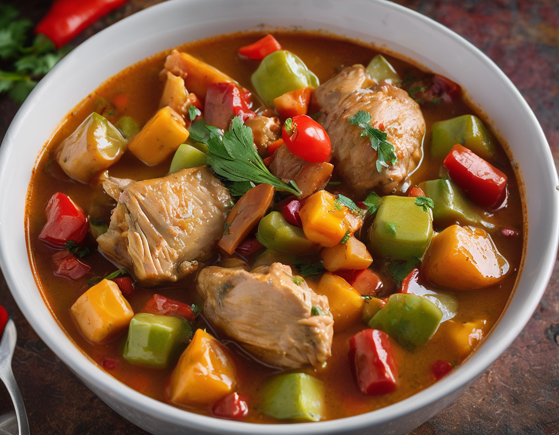 Guiso de Pollo y Cordero con Verduras Latinas