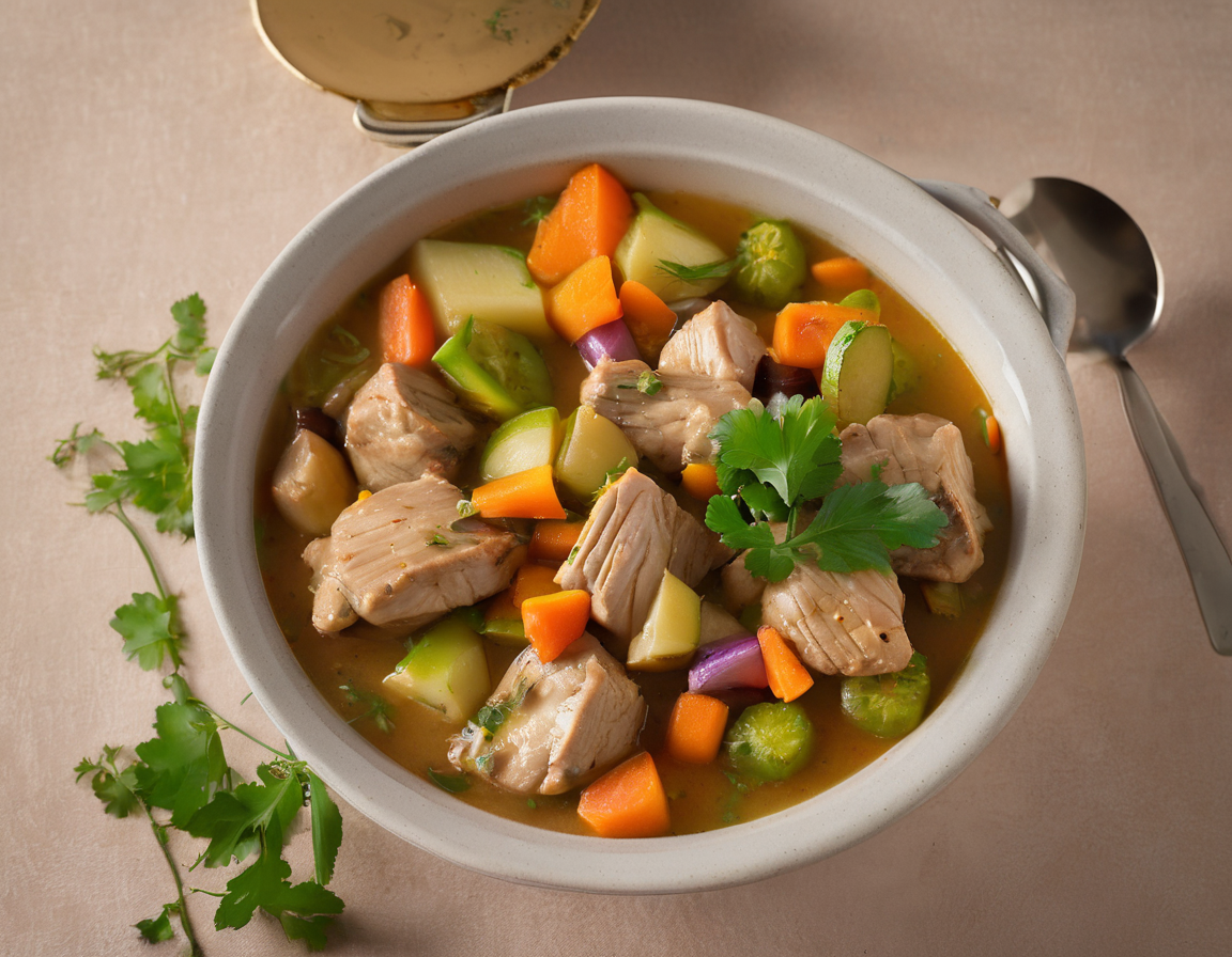 Guiso Suave de Pollo y Cordero con Verduras