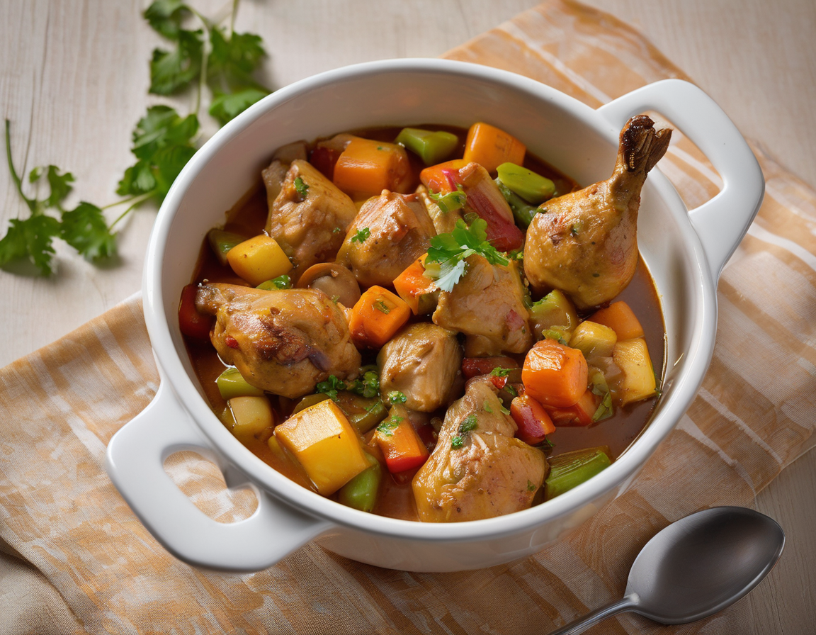 Guiso de Pollo y Cordero con Verduras al Estilo DASH