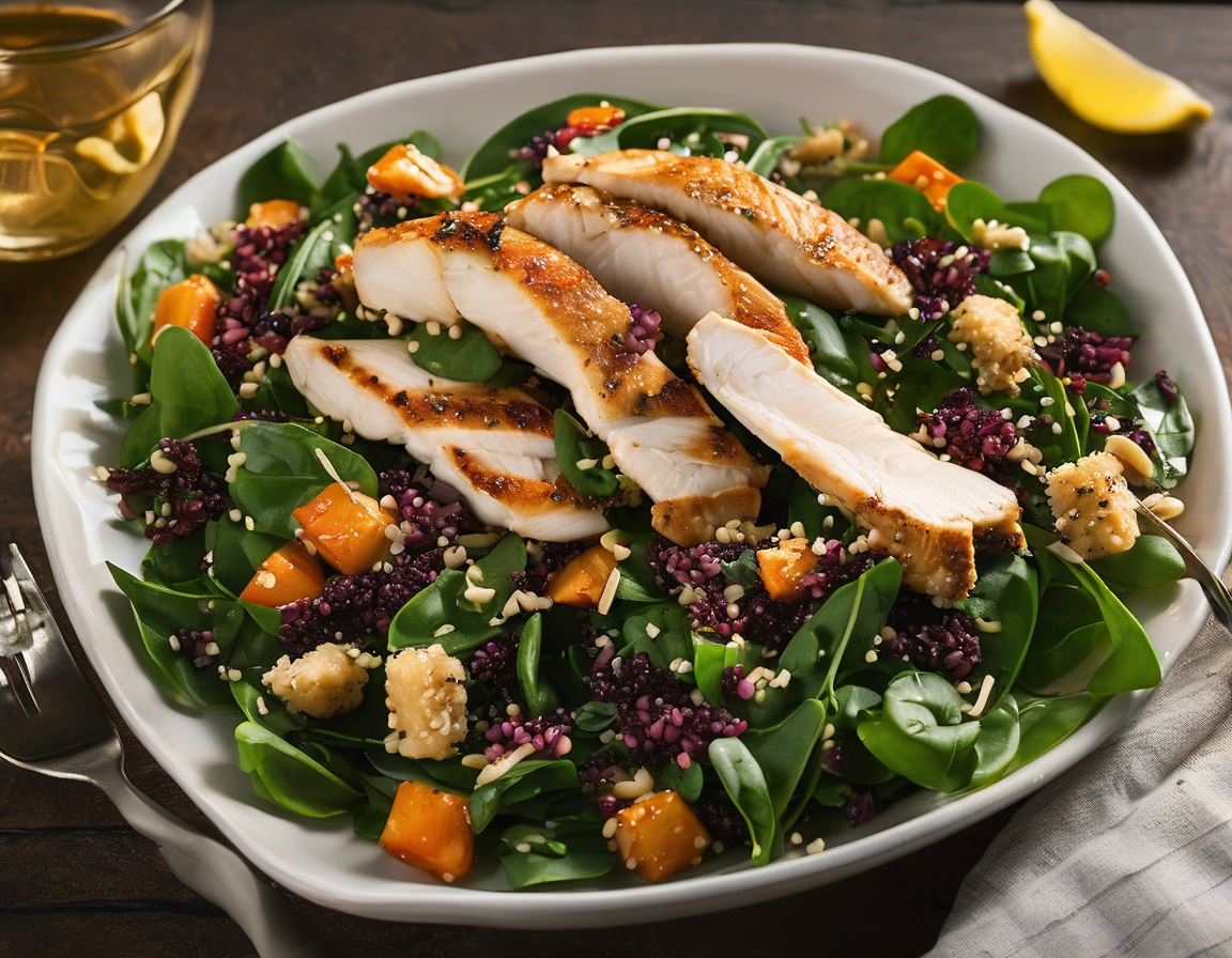 Ensalada de Pollo y Pescado con Quinoa y Verduras