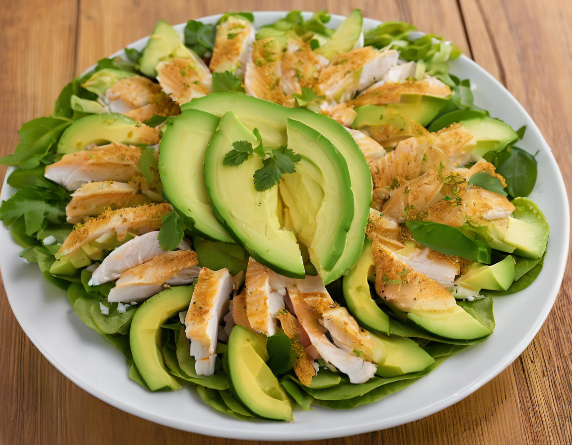 Ensalada de Pollo y Pescado con Aguacate y Limón