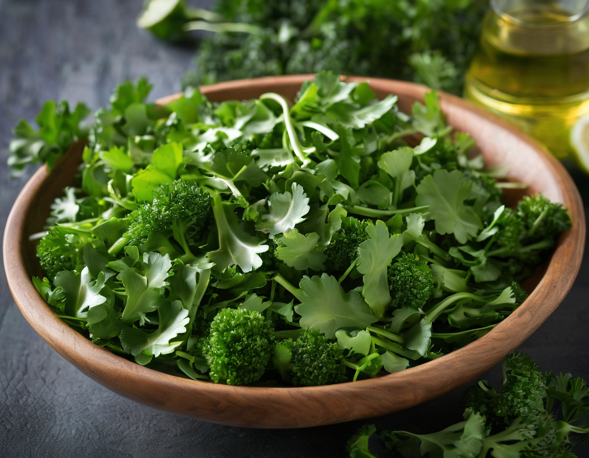 Ensalada de Rúcula y Brócoli con Aderezo de Lima y Cilantro