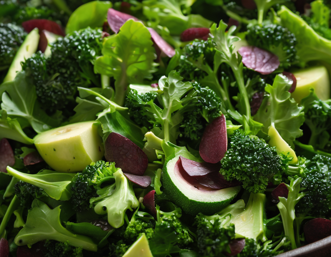Ensalada de Rúcula y Brócoli con Vinagreta de Lima y Aguacate