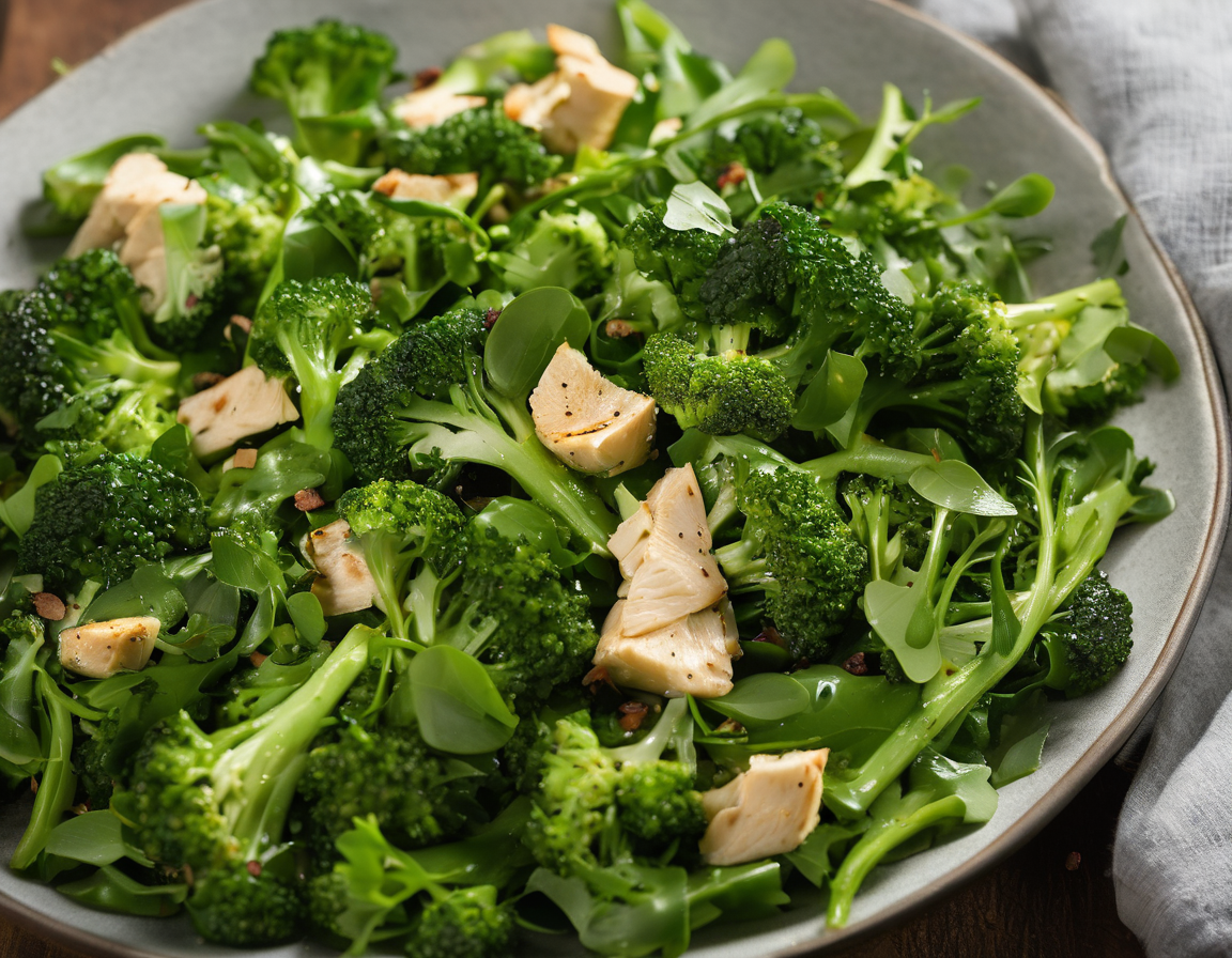 Ensalada de Rúcula y Brócoli con Pollo a la Parrilla