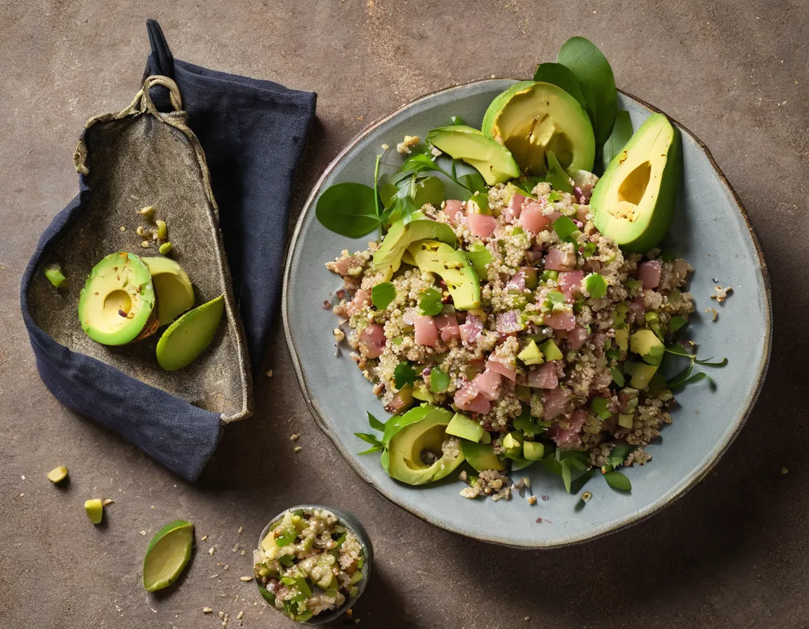 Ensalada de Atún y Aguacate con Quinoa de Bajo Índice Glucémico