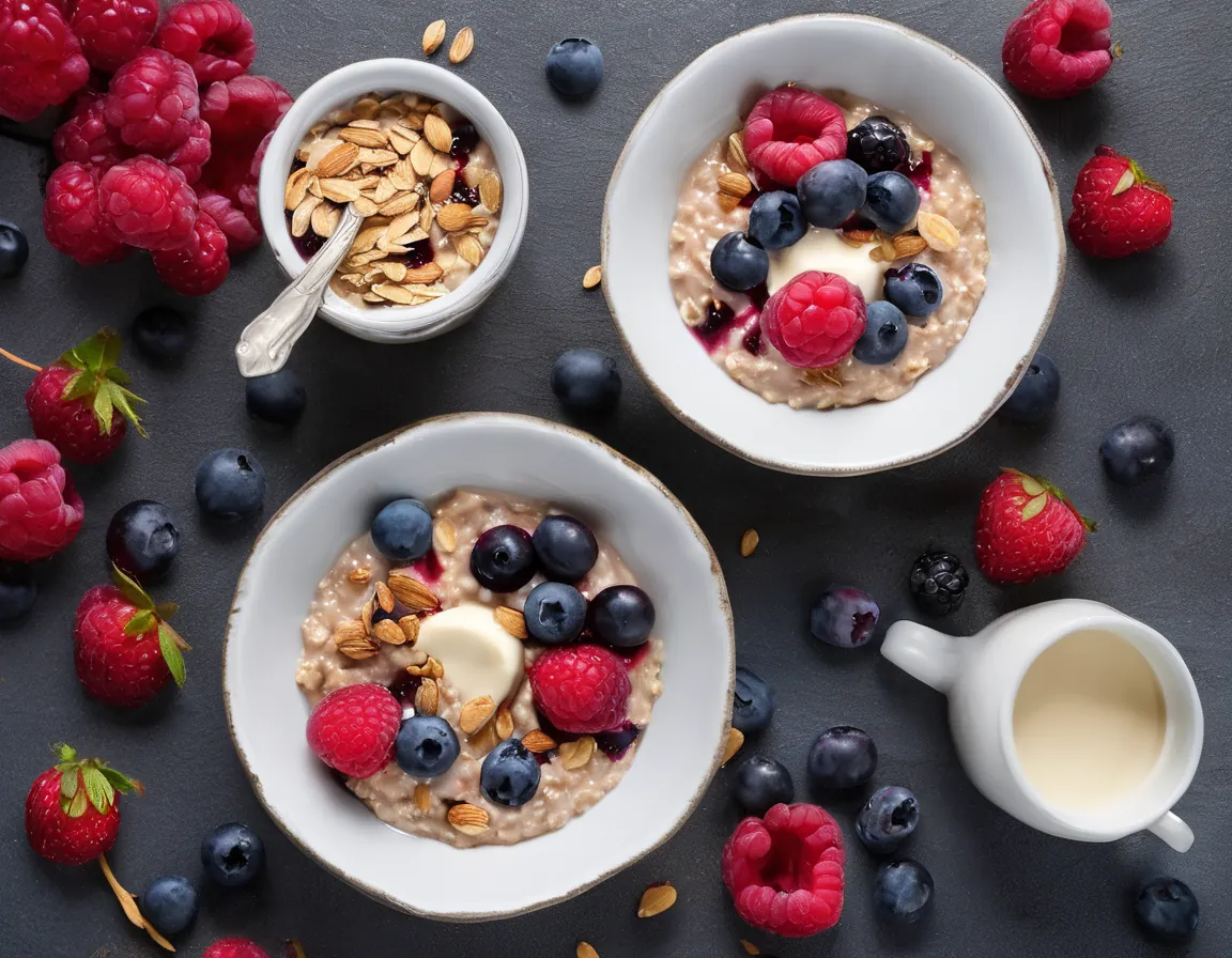 Crema de Avena con Frutos Rojos y Almendras