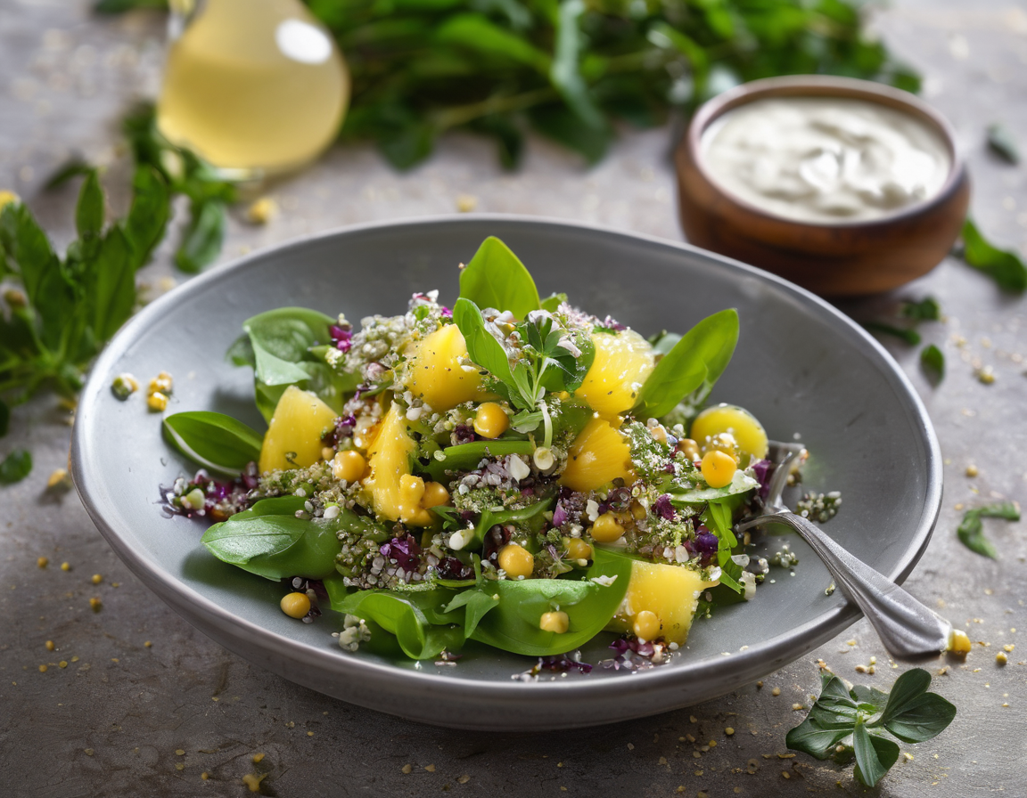 Ensalada de Chía y Garbanzos con Salsa de Limón