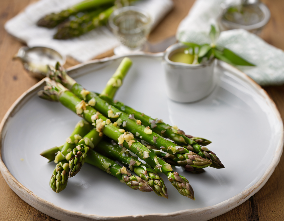 Espetinhos de Espárragos con Salsa de Aguacate y Limón