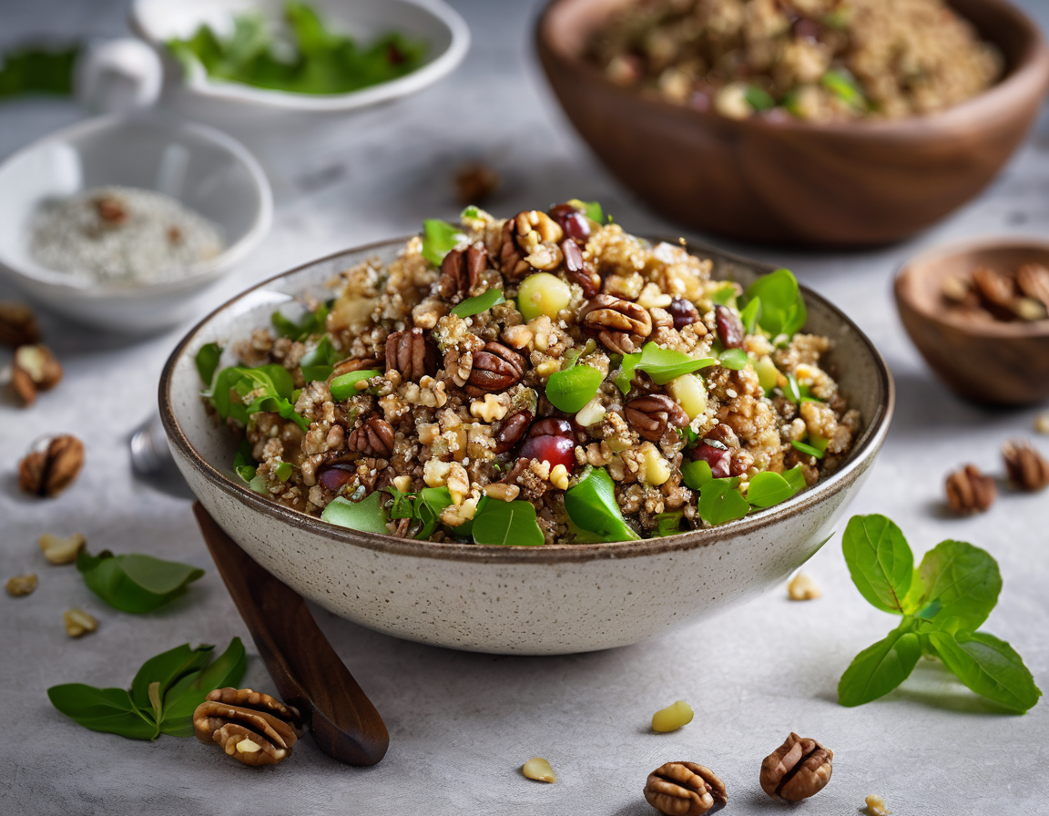 Ensalada de Nuez y Quinoa Baja en FODMAP