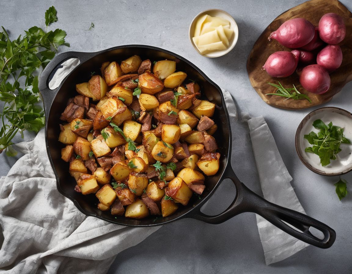 Sartén de Patata y Pavo Bajo en Fructosa