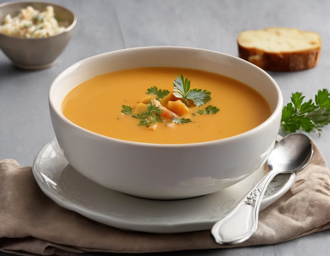 Sopa de batata y pavo al estilo canadiense