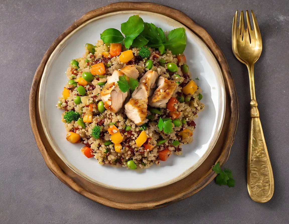 Quinua con Pollo y Verduras a la Brasileña