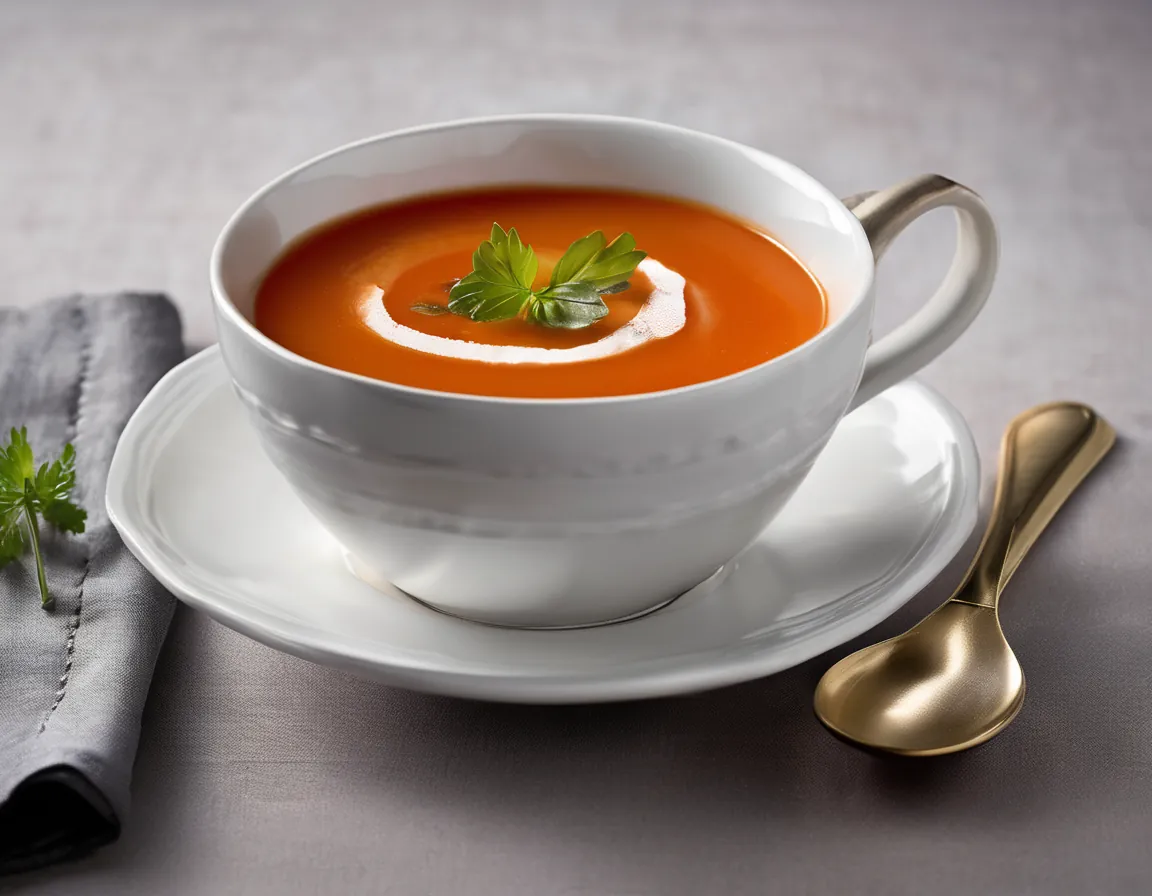 Sopa de tomate dulce con jarabe de arce