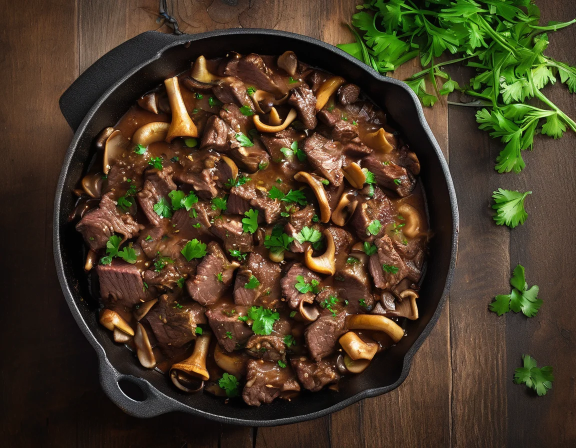 Estofado de Ternera con Champiñones al Jerez