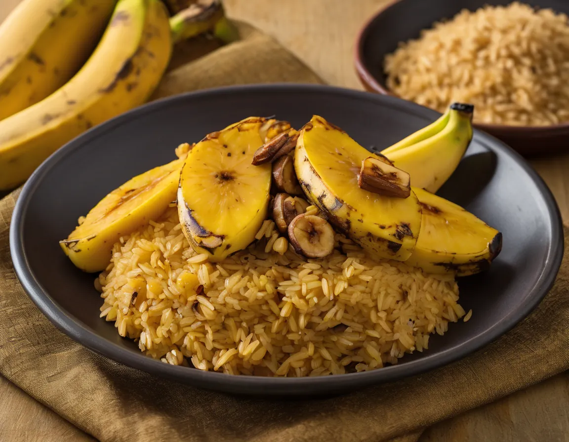 Arroz con Plátano Asado y Especias Latinas