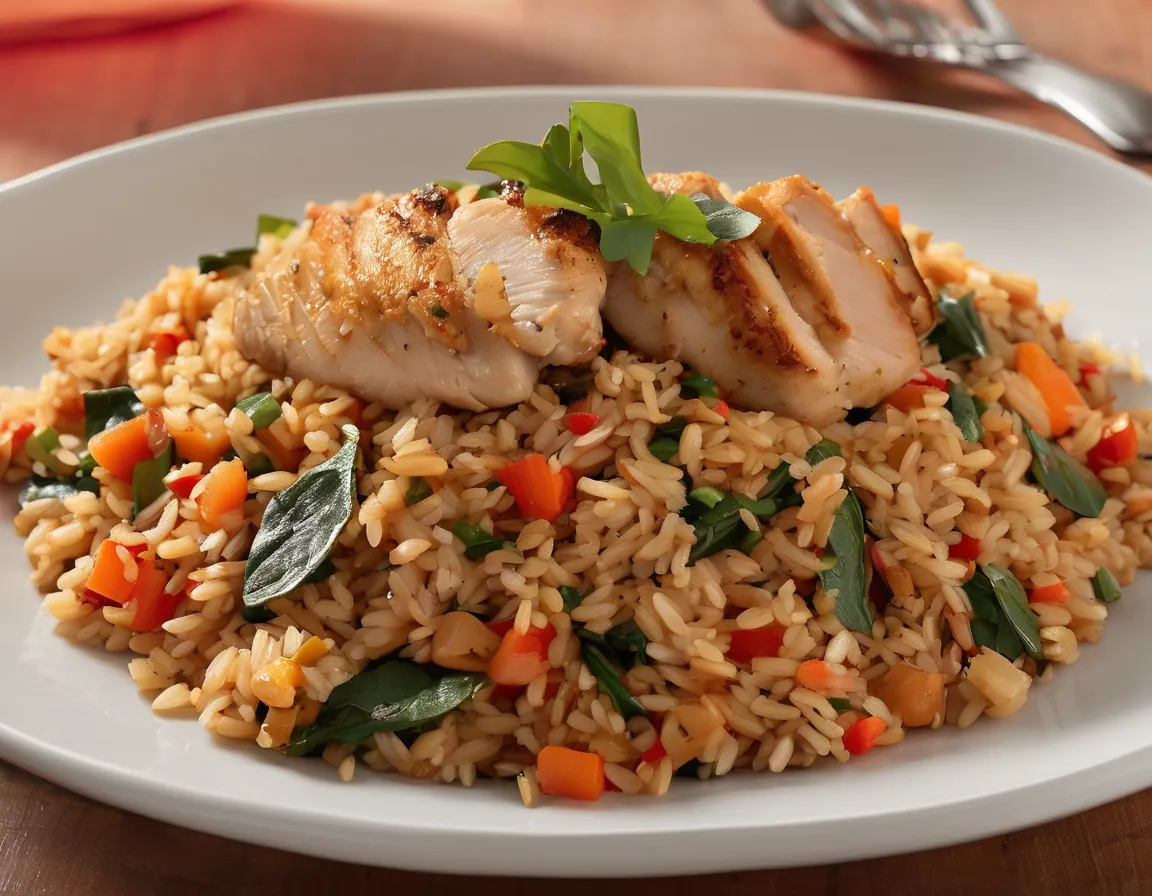 Arroz Integral con Pollo y Vegetales al Estilo DASH