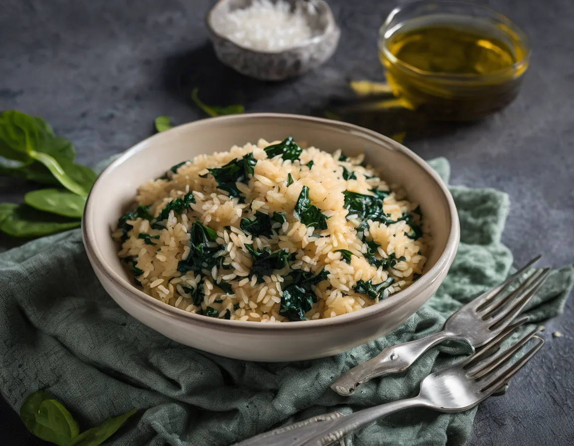 Arroz Suave con Espinacas al Estilo Latino
