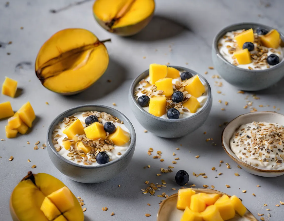 Avena Cremosa con Yogur y Frutas Tropicales