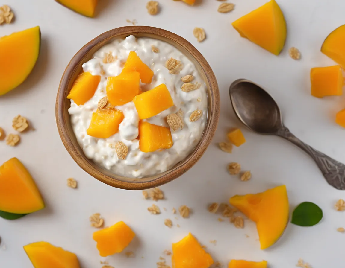 Avena Cremosa con Yogur y Frutas Tropicales