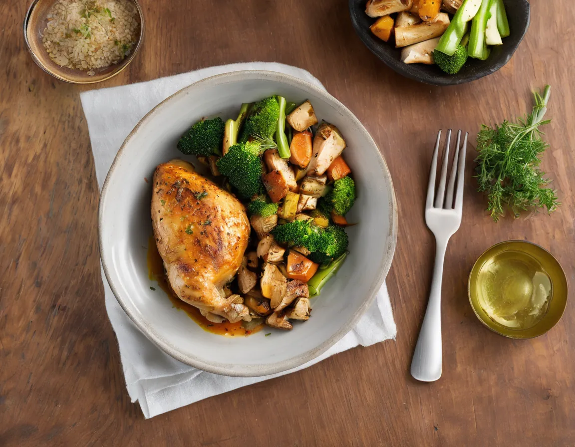 Bowl de Pollo y Verduras de Bajo Índice Glucémico Adaptado para Resistencia insulina