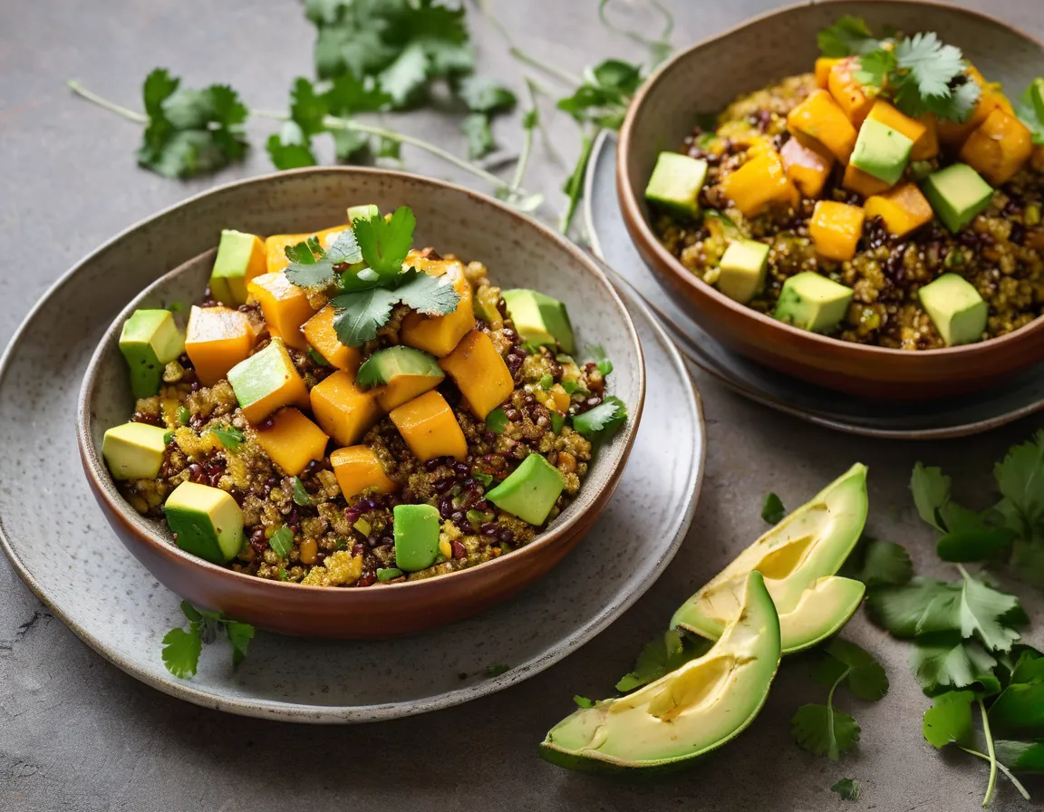 Calabaza Asada con Quinoa y Aguacate Adaptado para Constipación Crónica