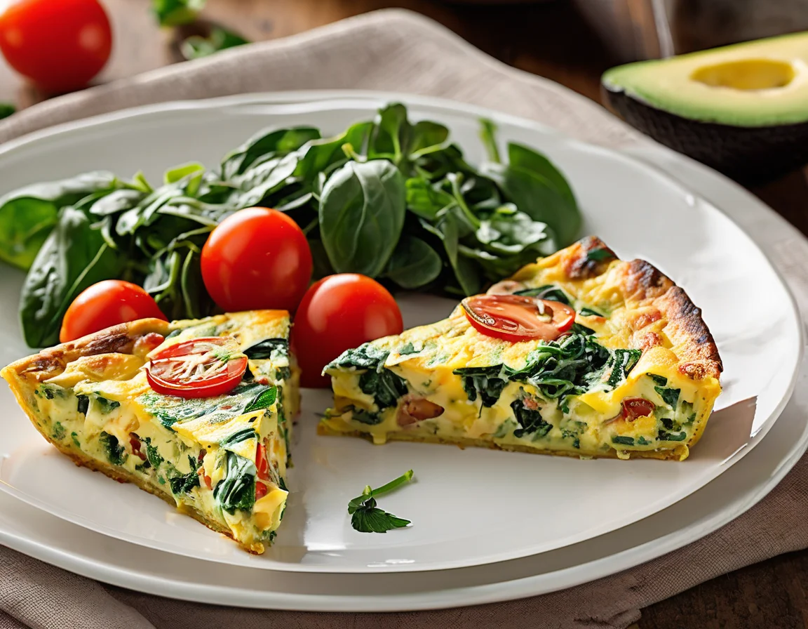 Tortilla de Espinacas y Pimientos con Salsa de Yogur