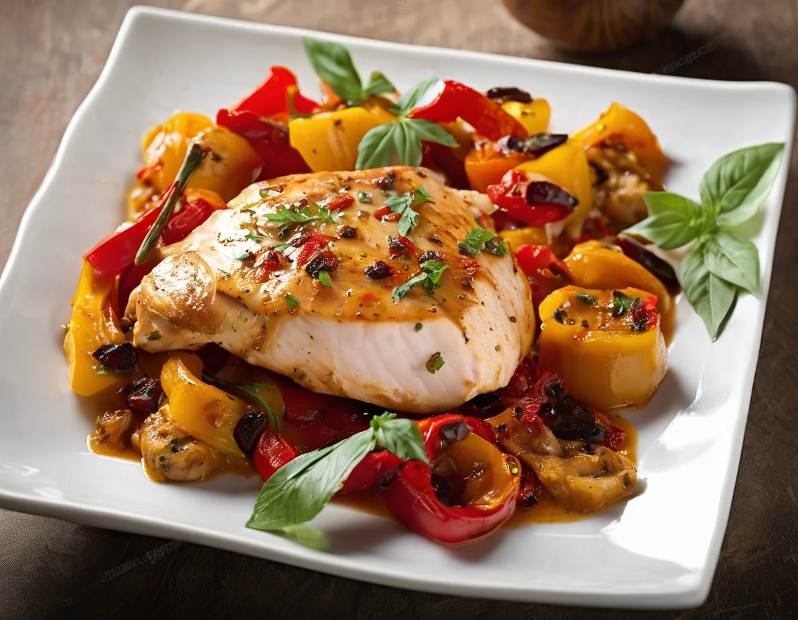 Pechuga de Pollo con Pimientos al Estilo Mediterráneo