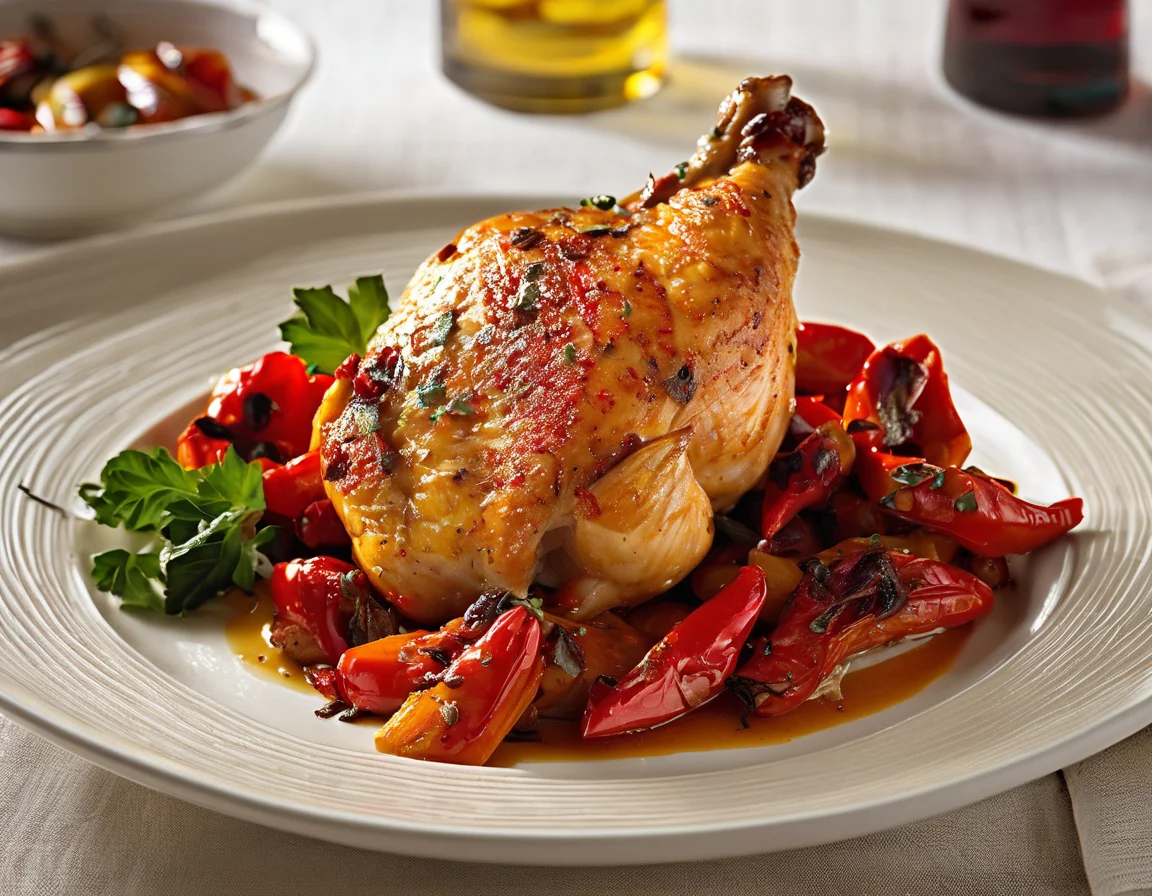Pollo a la Murciana con Pimientos Asados