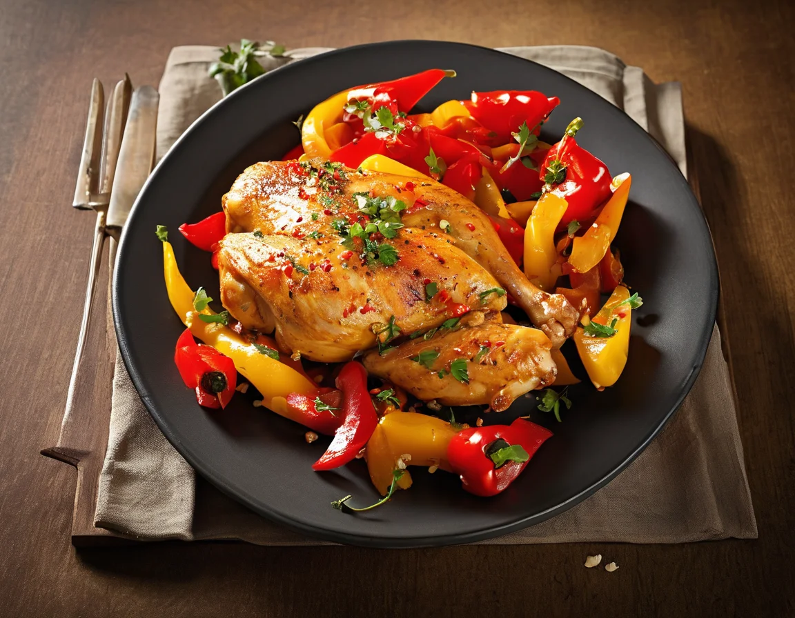 Pollo con Pimientos Asados al Estilo Andaluz