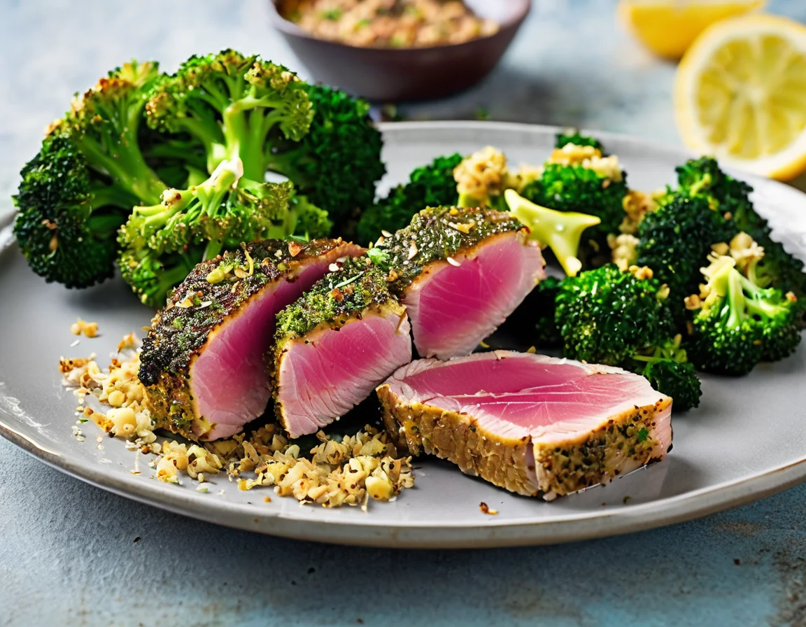 Atún a la Gaditana con Brocoli al Ajo y Limón