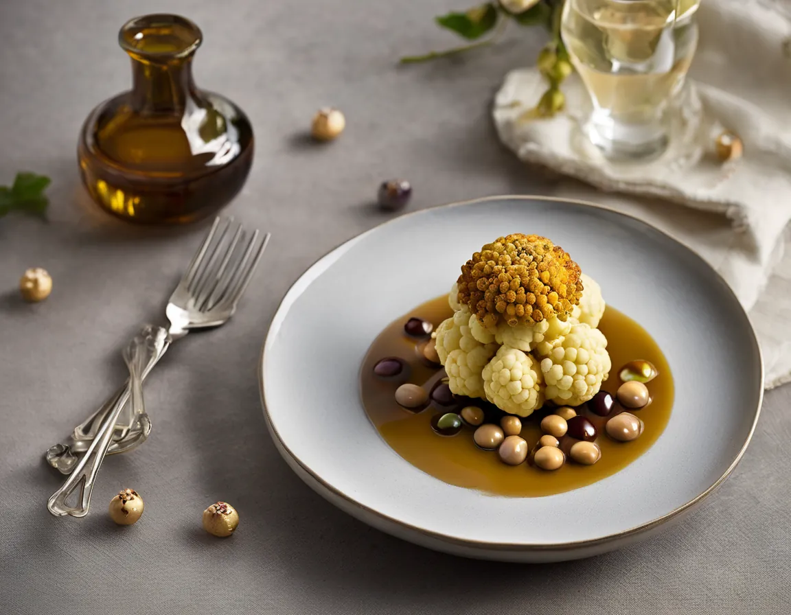 Coliflor Asada con Sirope de Arce y Lentejas Adaptado para Diabetes T2