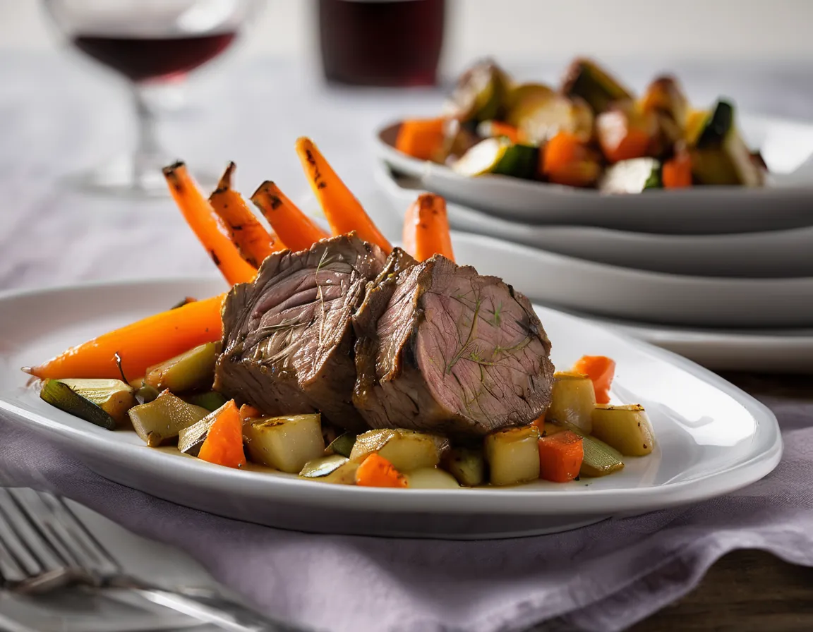 Cordero al Horno con Verduras Suaves Adaptado para ERGE Reflujo Gastroesofágico