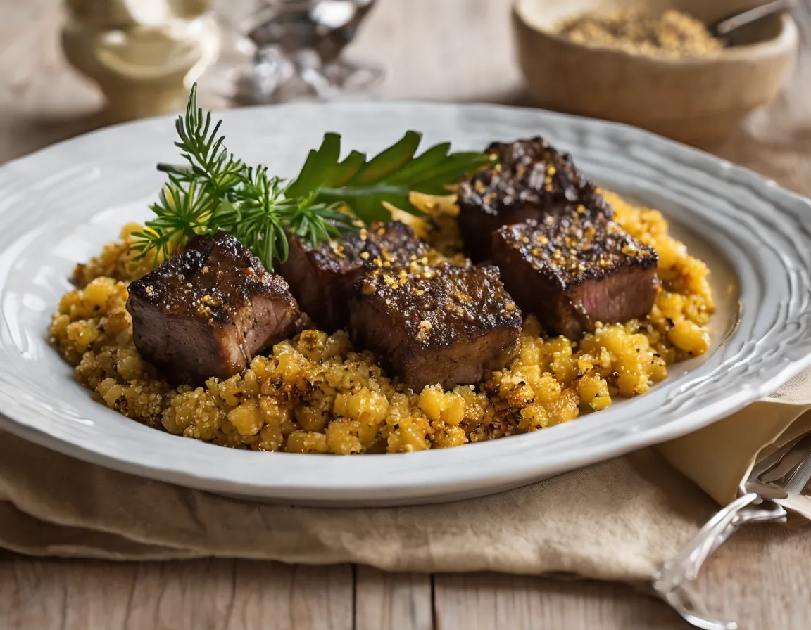 Cordero Asado con Zanahorias al Horno y Quinoa